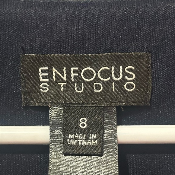 ENFOCUS STUDIO Floral Stretch Flared Knee length 3/4 Sleeve Dress Size 8 - Picture 6 of 7